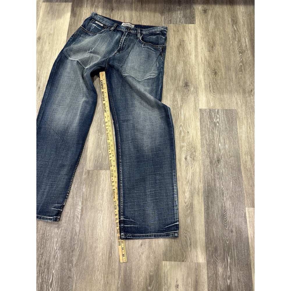 Rocawear Baggy Embroidered Faded Jeans Y2K Vintage Skater 00s 2000s Size 36x32 - Picture 5 of 10